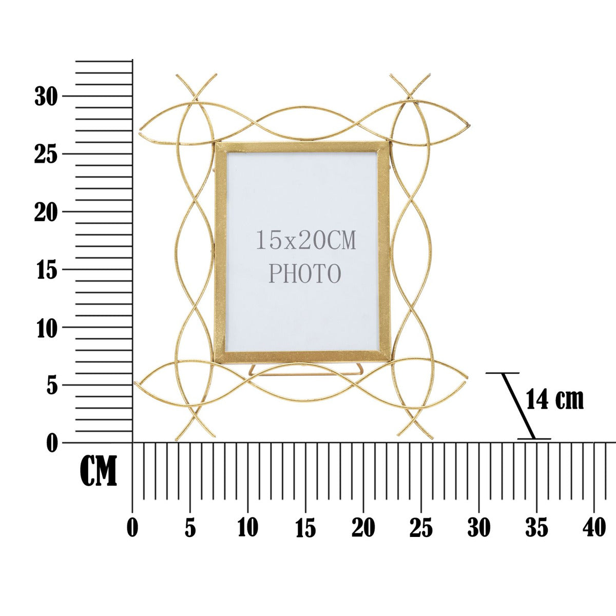 Portafoto Olistic 6, Oro, Metallo, 29,5x1,4x32 cm, Seven Design