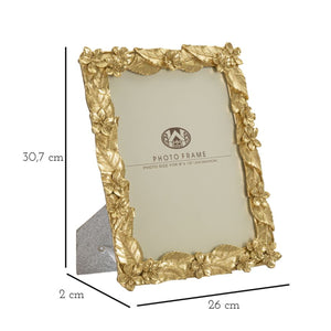 Portafoto Olistic 21, Oro, Poliresina, 26x2x30,7 cm, Seven Design