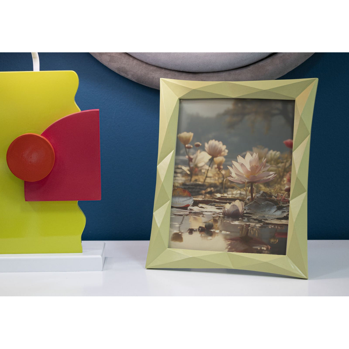 Portafoto Olistic 27, Verde, Poliresina, 26,8x2,5x31,5 cm, Seven Design