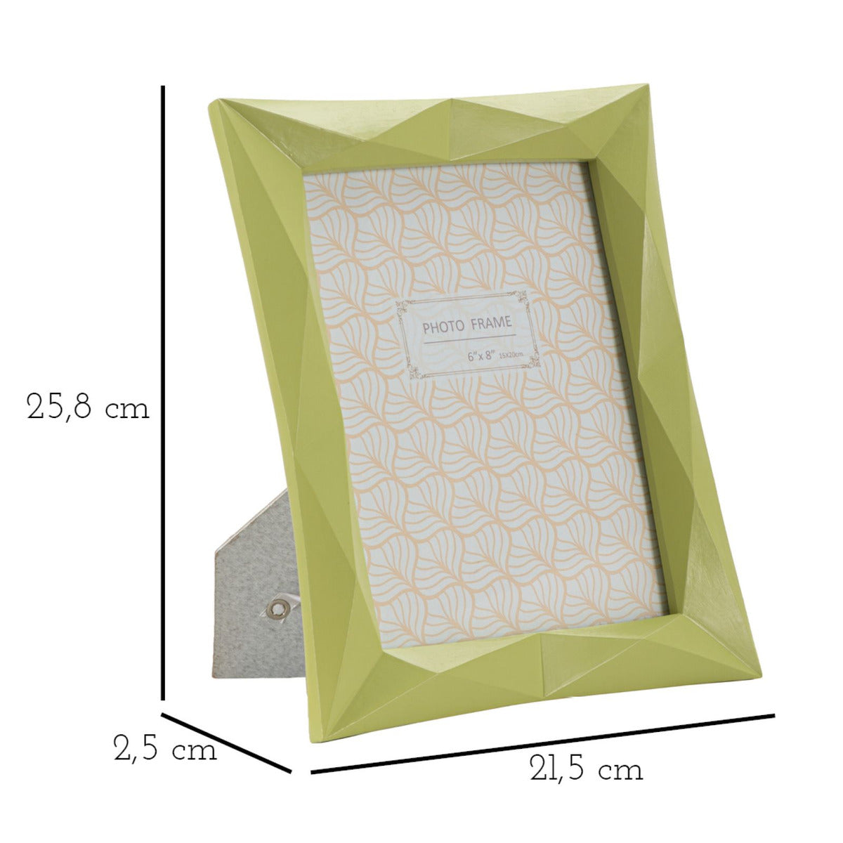 Portafoto Olistic 46, Verde, Poliresina, 21,5x2,5x25,8 cm, Seven Design