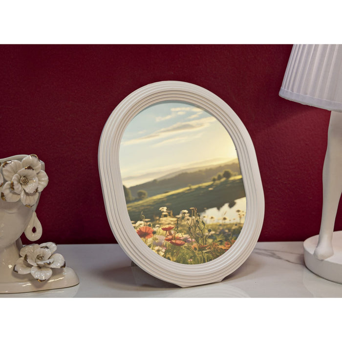 Portafoto Olistic 53, Bianco, Poliresina, 25x2x30 cm, Seven Design