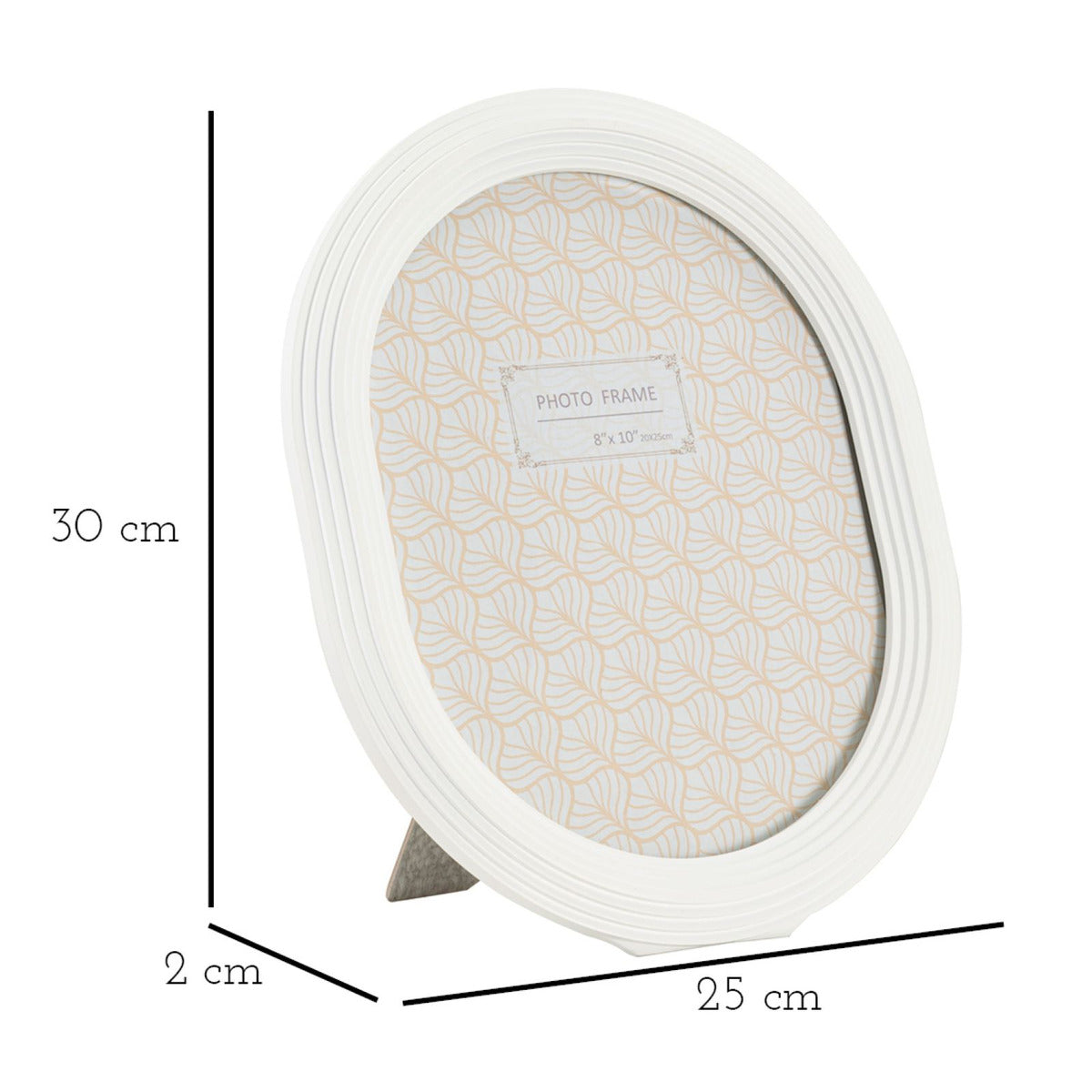 Portafoto Olistic 53, Bianco, Poliresina, 25x2x30 cm, Seven Design