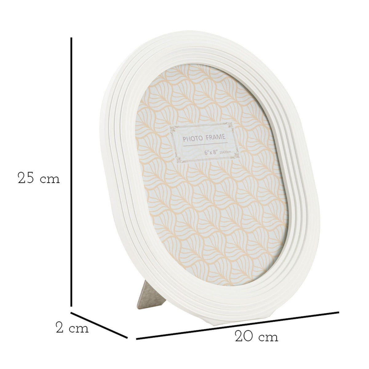 Portafoto Olistic 54, Bianco, Poliresina, 20x2x25 cm, Seven Design