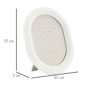 Portafoto Olistic 54, Bianco, Poliresina, 20x2x25 cm, Seven Design