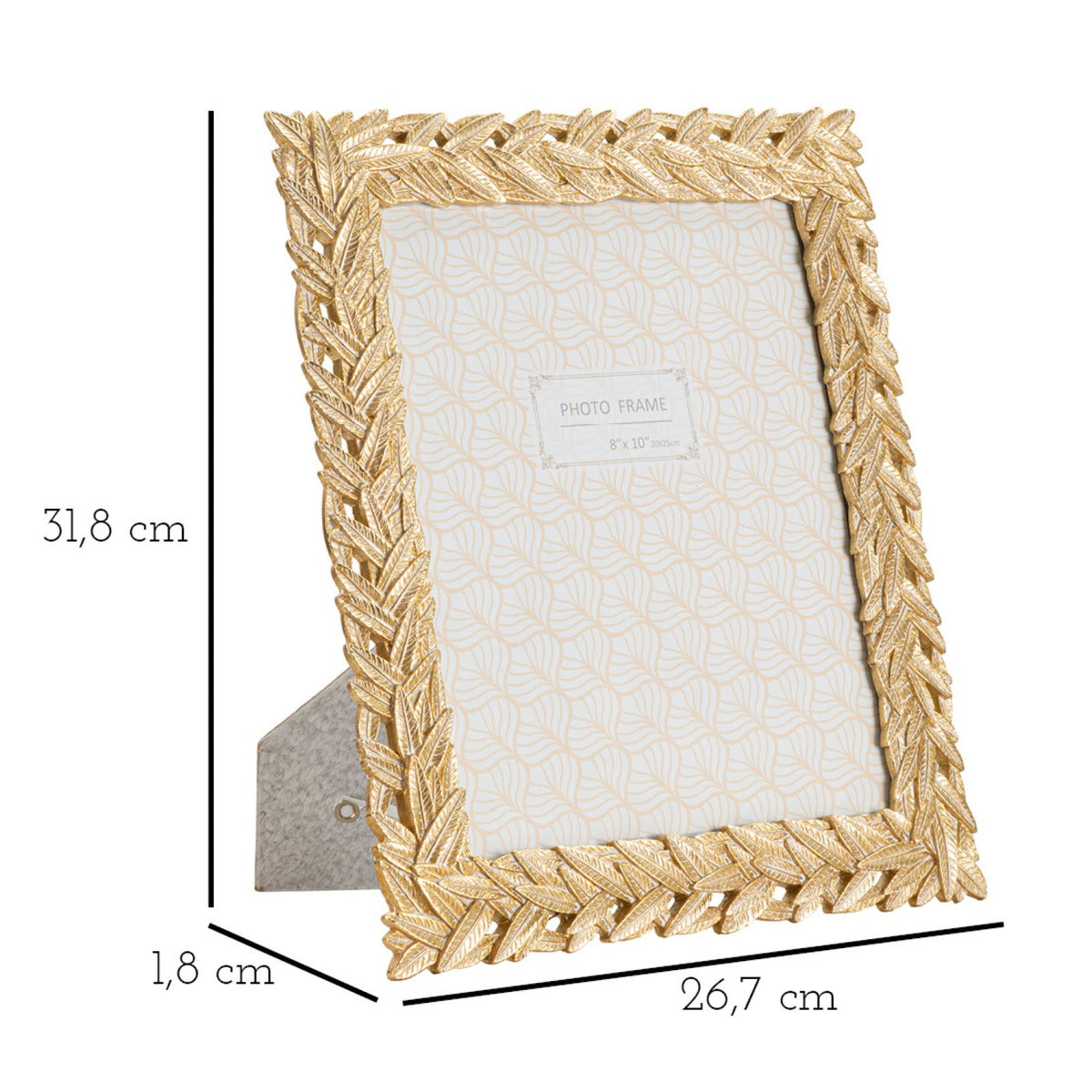 Portafoto Olistic 28, Oro, Poliresina, 26,7x1,8x31,8 cm, Seven Design