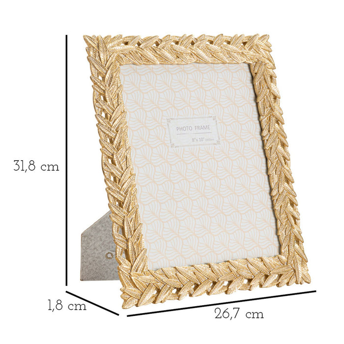 Portafoto Olistic 28, Oro, Poliresina, 26,7x1,8x31,8 cm, Seven Design