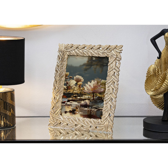 Portafoto Olistic 50, Oro, Poliresina, 21,8x1,8x27 cm, Seven Design