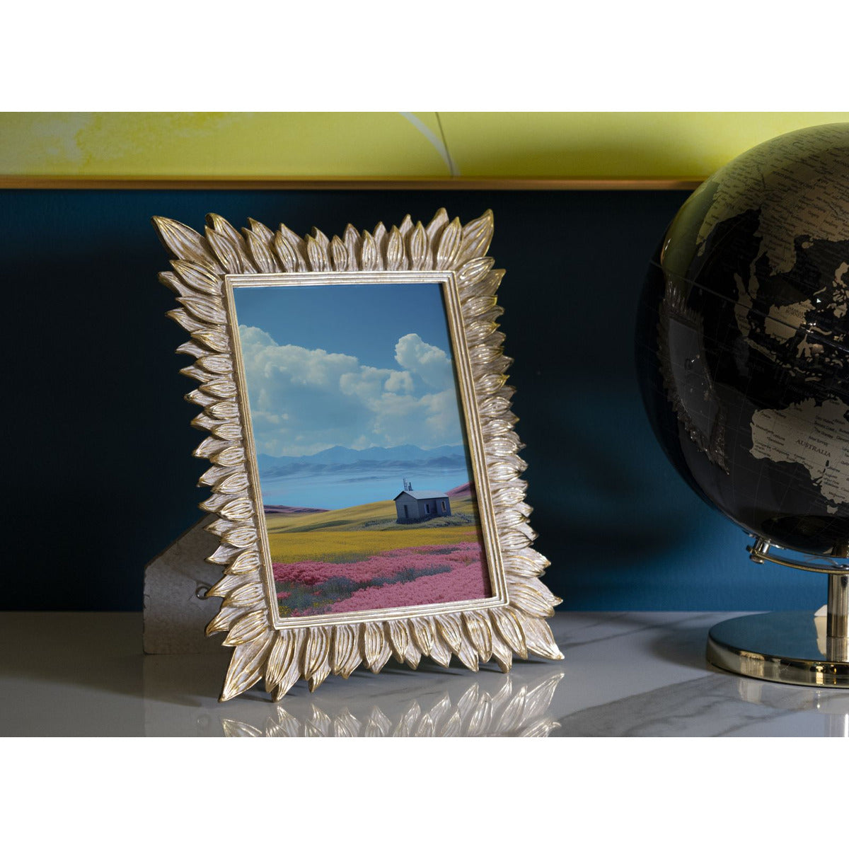 Portafoto Olistic 55, Oro, Poliresina, 23x1,8x28 cm, Seven Design