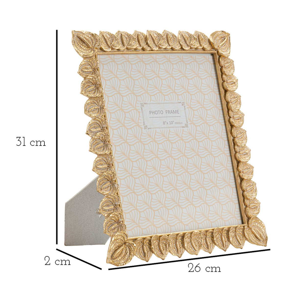 Portafoto Olistic 29, Oro, Poliresina, 26x2x31 cm, Seven Design