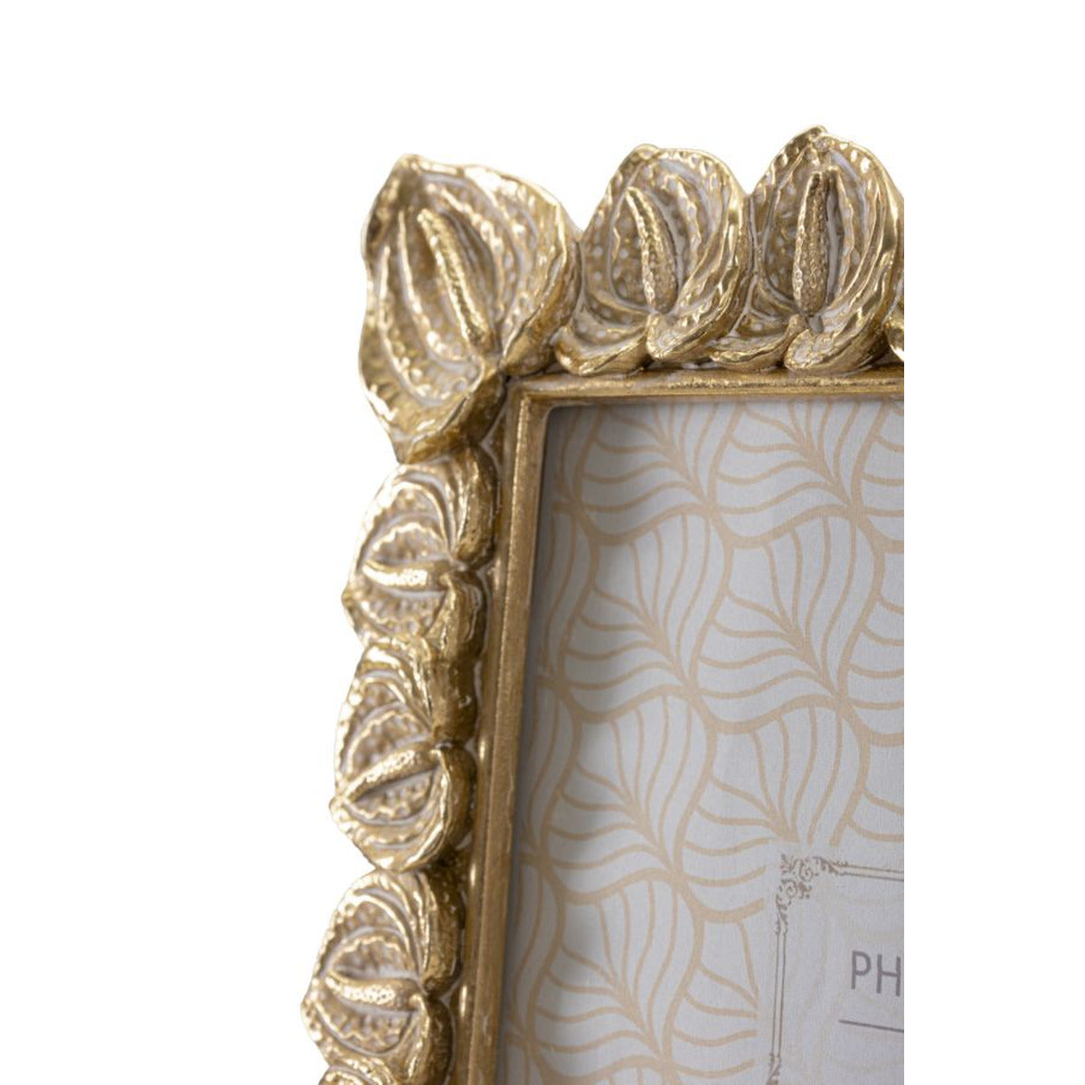 Portafoto Olistic 56, Oro, Poliresina, 20,5x2x26 cm, Seven Design