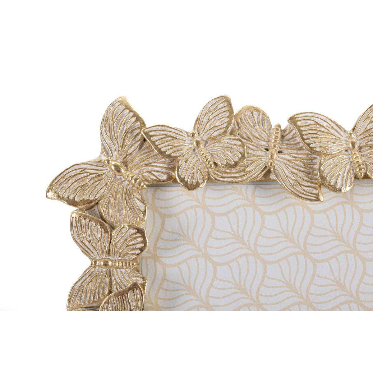 Portafoto Olistic 18, Oro, Poliresina, 27,5x2,6x32,5 cm, Seven Design