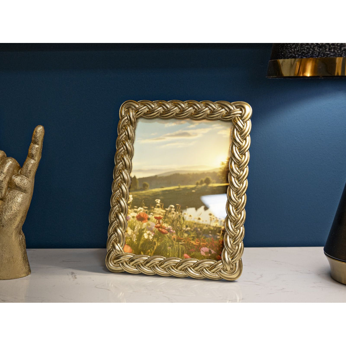 Portafoto Olistic 59, Oro, Poliresina, 19x2x24,5 cm, Seven Design