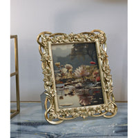 Portafoto Olistic 37, Oro, Poliresina, 22,5x2,5x28 cm, Seven Design