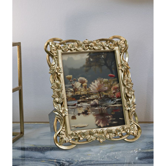 Portafoto Olistic 37, Oro, Poliresina, 22,5x2,5x28 cm, Seven Design