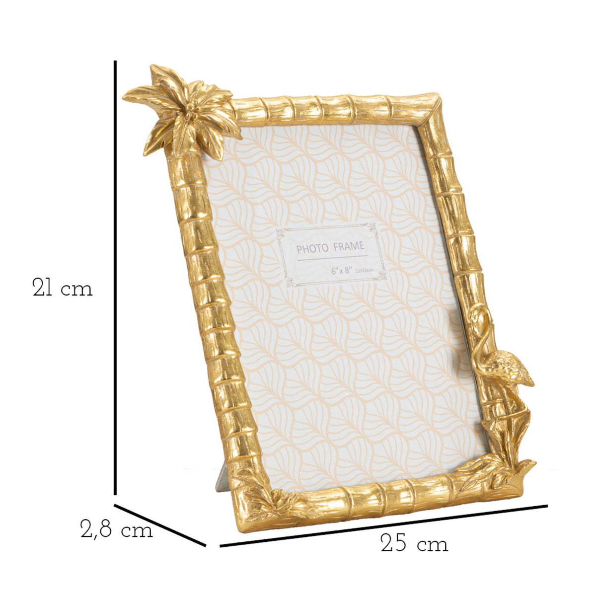 Portafoto Olistic 61, Oro, Poliresina, 25x2,8x21 cm, Seven Design