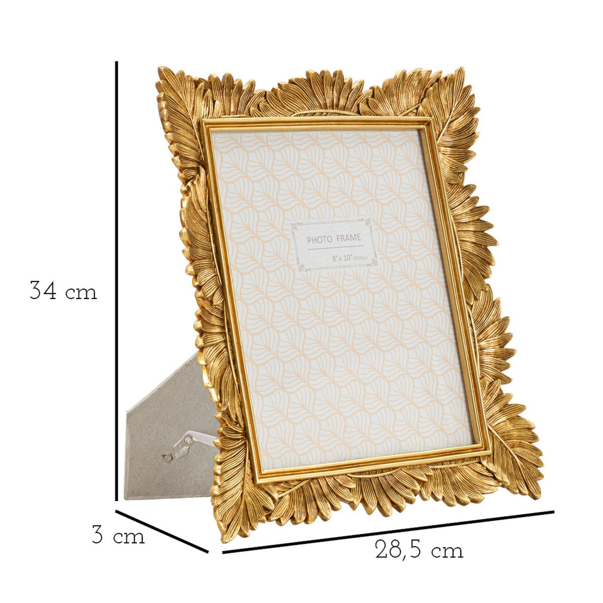 Portafoto Olistic 11, Oro, Poliresina, 28,5x3x31 cm, Seven Design