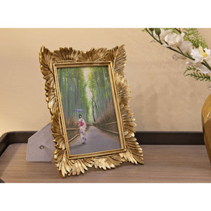 Portafoto Olistic 40, Oro, Poliresina, 23,5x3x28 cm, Seven Design