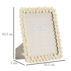 Portafoto Olistic 48, Beige, Poliresina, 25,5x2x30,5 cm, Seven Design