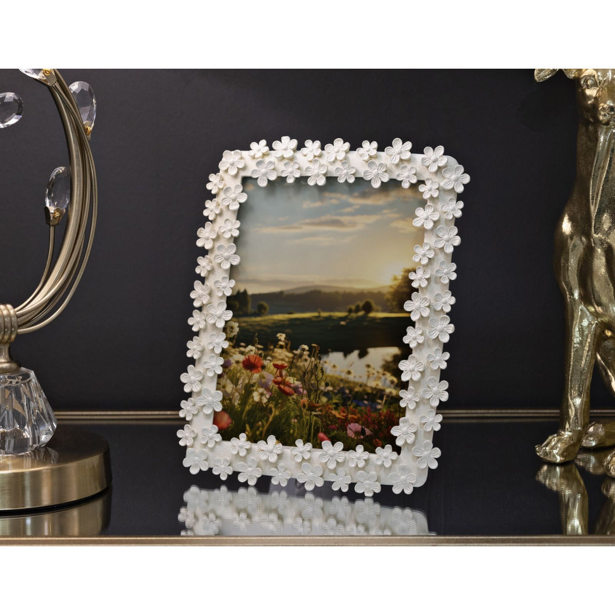 Portafoto Olistic 63, Beige, Poliresina, 20x2x25 cm, Seven Design