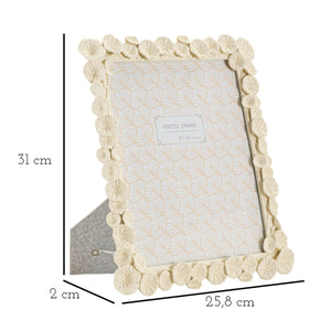 Portafoto Olistic 31, Beige, Poliresina, 25,8x2x31 cm, Seven Design