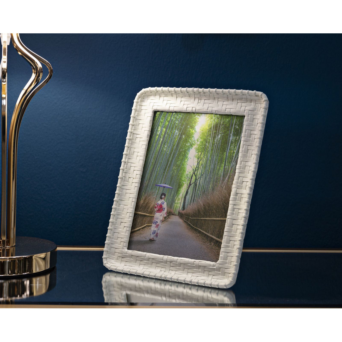 Portafoto Olistic 57, Beige, Poliresina, 20,5x2x25,5 cm, Seven Design