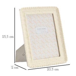 Portafoto Olistic 57, Beige, Poliresina, 20,5x2x25,5 cm, Seven Design