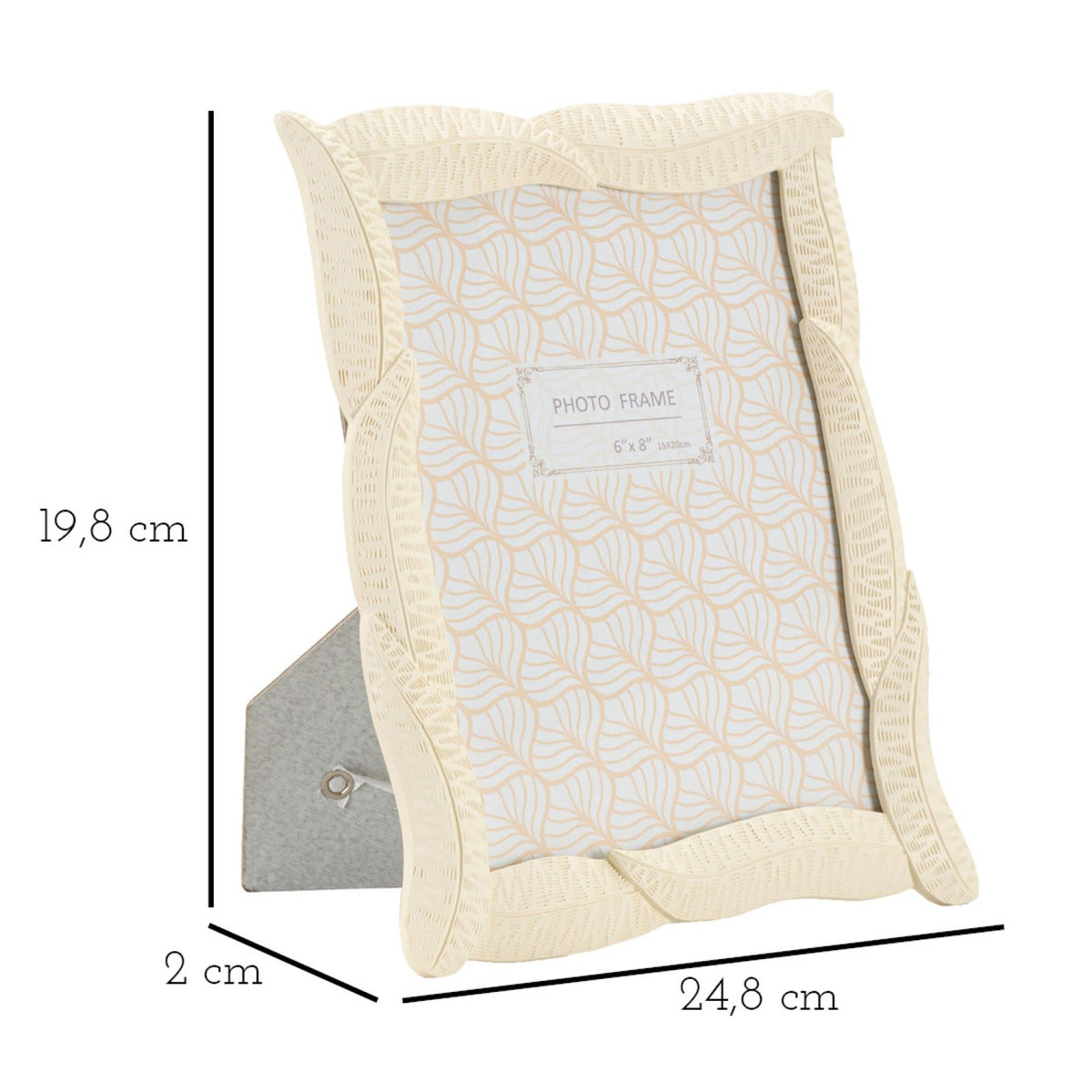 Portafoto Olistic 62, Beige, Poliresina, 19,8x2x24,8 cm, Seven Design