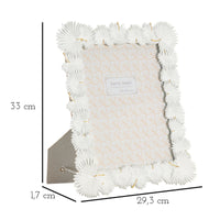 Portafoto Olistic 24, Bianco, Poliresina, 28,5x1,7x33 cm, Seven Design