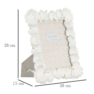 Portafoto Olistic 49, Bianco, Poliresina, 22,7x1,5x28 cm, Seven Design