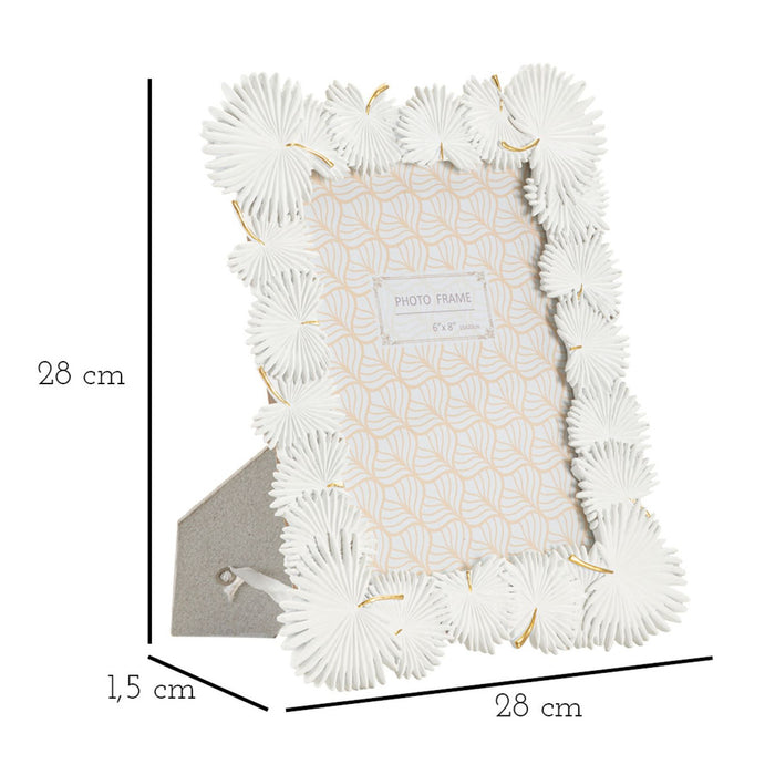 Portafoto Olistic 49, Bianco, Poliresina, 22,7x1,5x28 cm, Seven Design