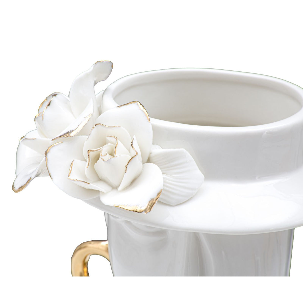 Vaso Decorativo Viso 29, Bianco, Porcellana, 15x13,3x23,5 cm, Seven Design