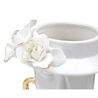 Vaso Decorativo Viso 29, Bianco, Porcellana, 15x13,3x23,5 cm, Seven Design