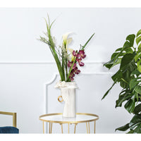 Vaso Decorativo Viso 29, Bianco, Porcellana, 15x13,3x23,5 cm, Seven Design