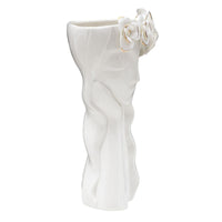 Vaso Decorativo Viso 28, Bianco, Porcellana, 14,8x13x29 cm, Seven Design