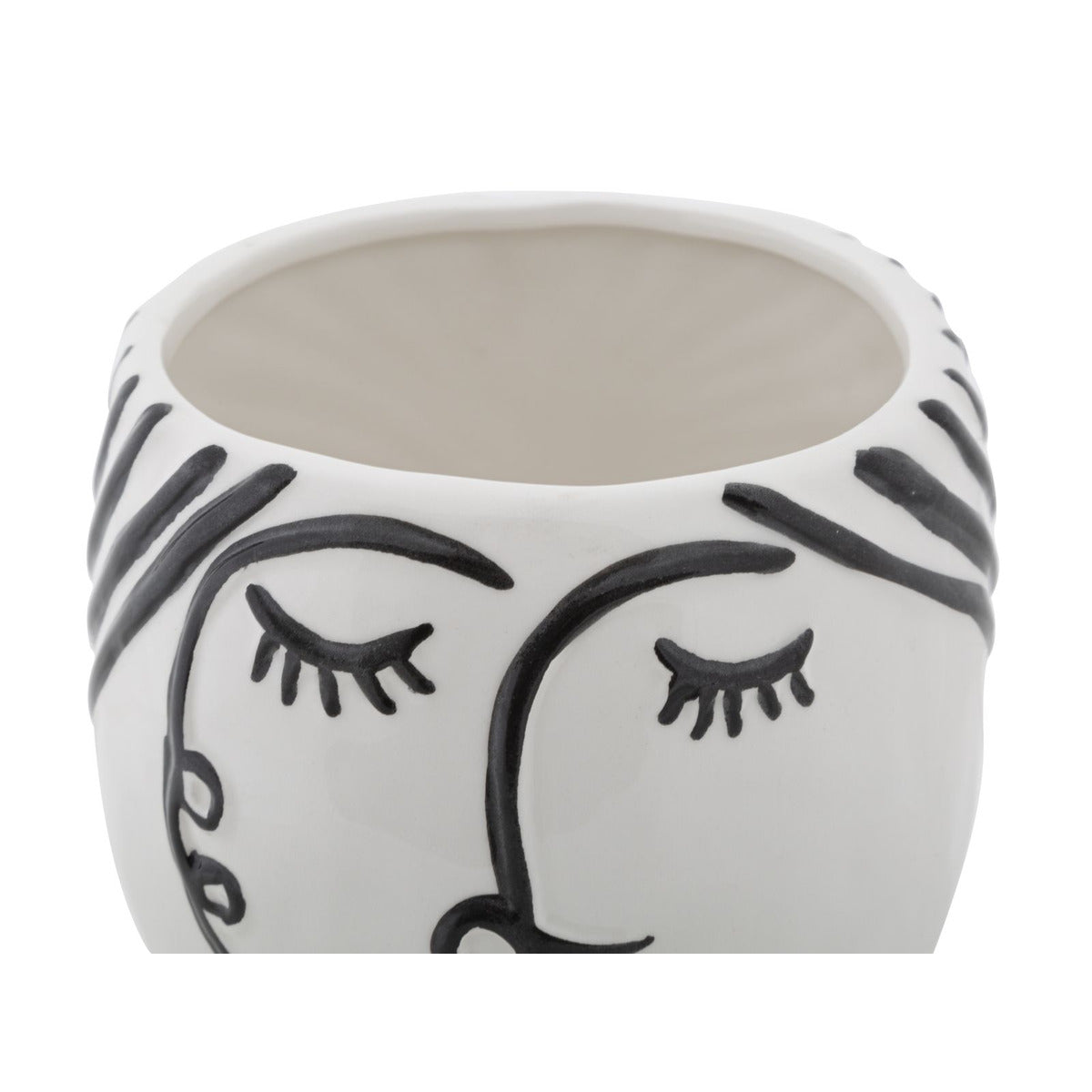 Vaso Decorativo Viso 32, Bianco, Porcellana, 14x14x18,2 cm, Seven Design