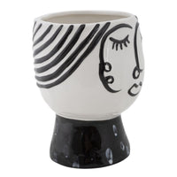 Vaso Decorativo Viso 32, Bianco, Porcellana, 14x14x18,2 cm, Seven Design