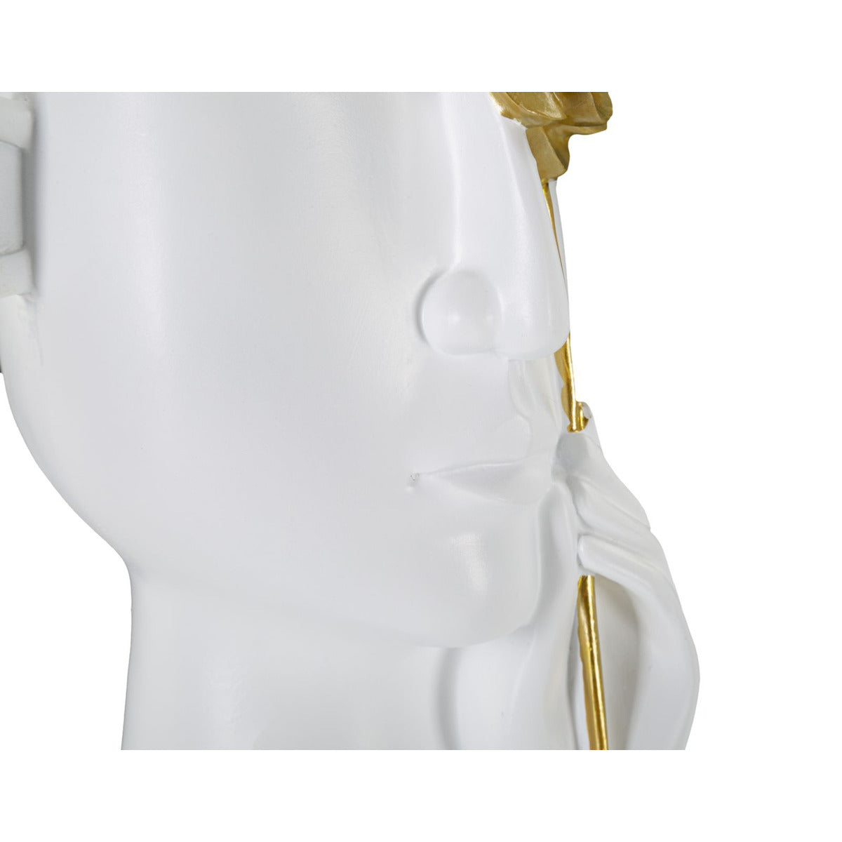 Vaso Decorativo Viso 21, Bianco, Poliestere, 14x13x27 cm, Seven Design