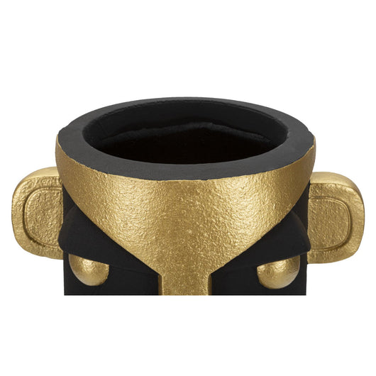 Vaso Decorativo Viso 22, Nero, Poliresina, 30x23,5x40 cm, Seven Design