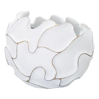 Vaso Decorativo MF658, Bianco, Poliresina, 44x44x37 cm, Seven Design