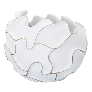 Vaso Decorativo MF658, Bianco, Poliresina, 44x44x37 cm, Seven Design