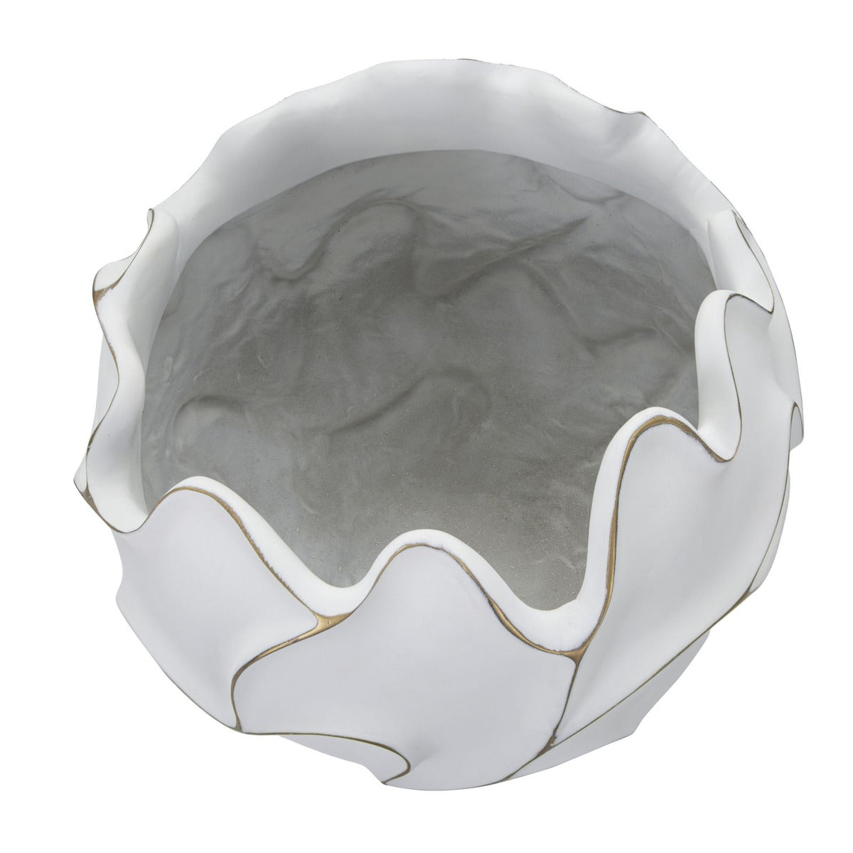 Vaso Decorativo MF658, Bianco, Poliresina, 44x44x37 cm, Seven Design