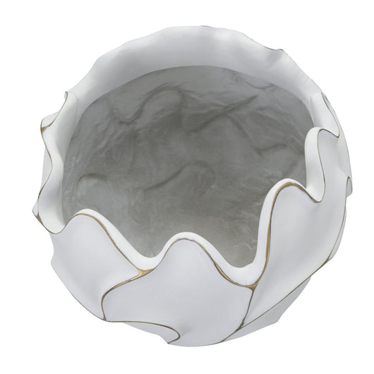 Vaso Decorativo MF658, Bianco, Poliresina, 44x44x37 cm, Seven Design