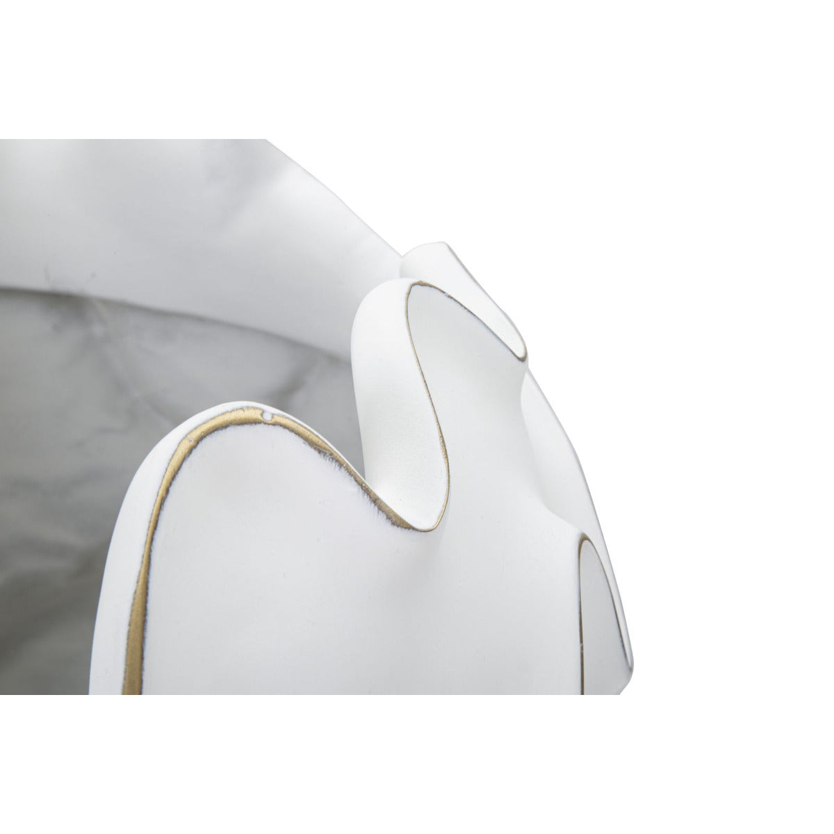 Vaso Decorativo MF658, Bianco, Poliresina, 44x44x37 cm, Seven Design