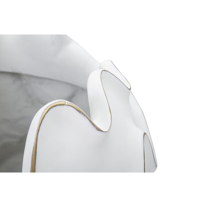 Vaso Decorativo MF658, Bianco, Poliresina, 44x44x37 cm, Seven Design