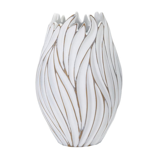 Vaso Decorativo MF668, Bianco, Poliresina, 27x27x41,5 cm, Seven Design