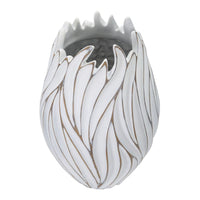 Vaso Decorativo MF668, Bianco, Poliresina, 27x27x41,5 cm, Seven Design