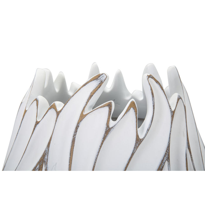 Vaso Decorativo MF668, Bianco, Poliresina, 27x27x41,5 cm, Seven Design