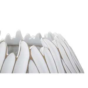 Vaso Decorativo MF670, Bianco, Poliresina, 40x40x20 cm, Seven Design