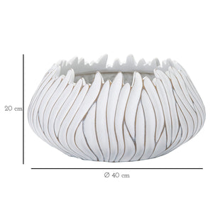 Vaso Decorativo MF670, Bianco, Poliresina, 40x40x20 cm, Seven Design
