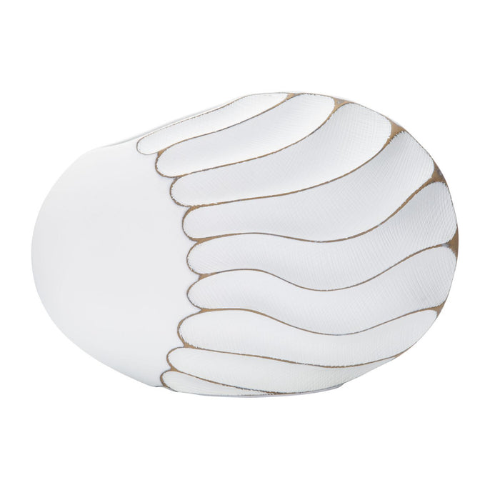 Vaso Decorativo MF684, Bianco, Poliresina, 34x11,5x24,5 cm, Seven Design